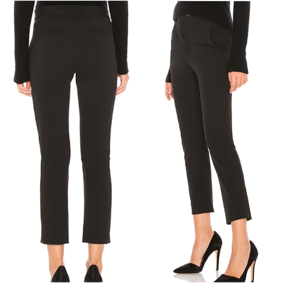 MCGUIRE LOU LOU HIGH WAIST CROP SLIM TROUSERS WELLIE Black Size 24 - Picture 1 of 16